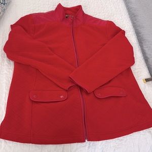Talbots red fleece jacket